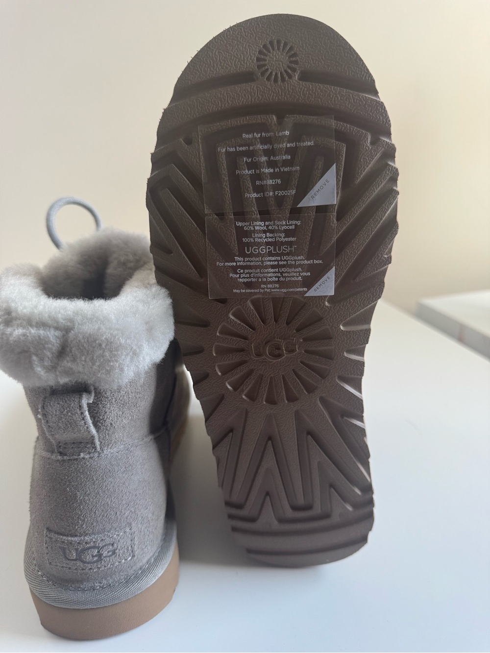 Ugg Classic Mini Posy Ankle Booties - Grey NWT - Picture 4 of 5